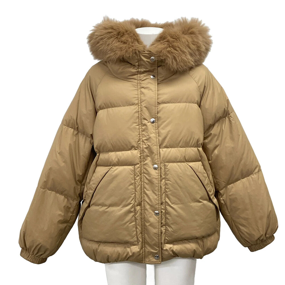 Yves Salomon Beige Nylon Down Women's #337989Y87B